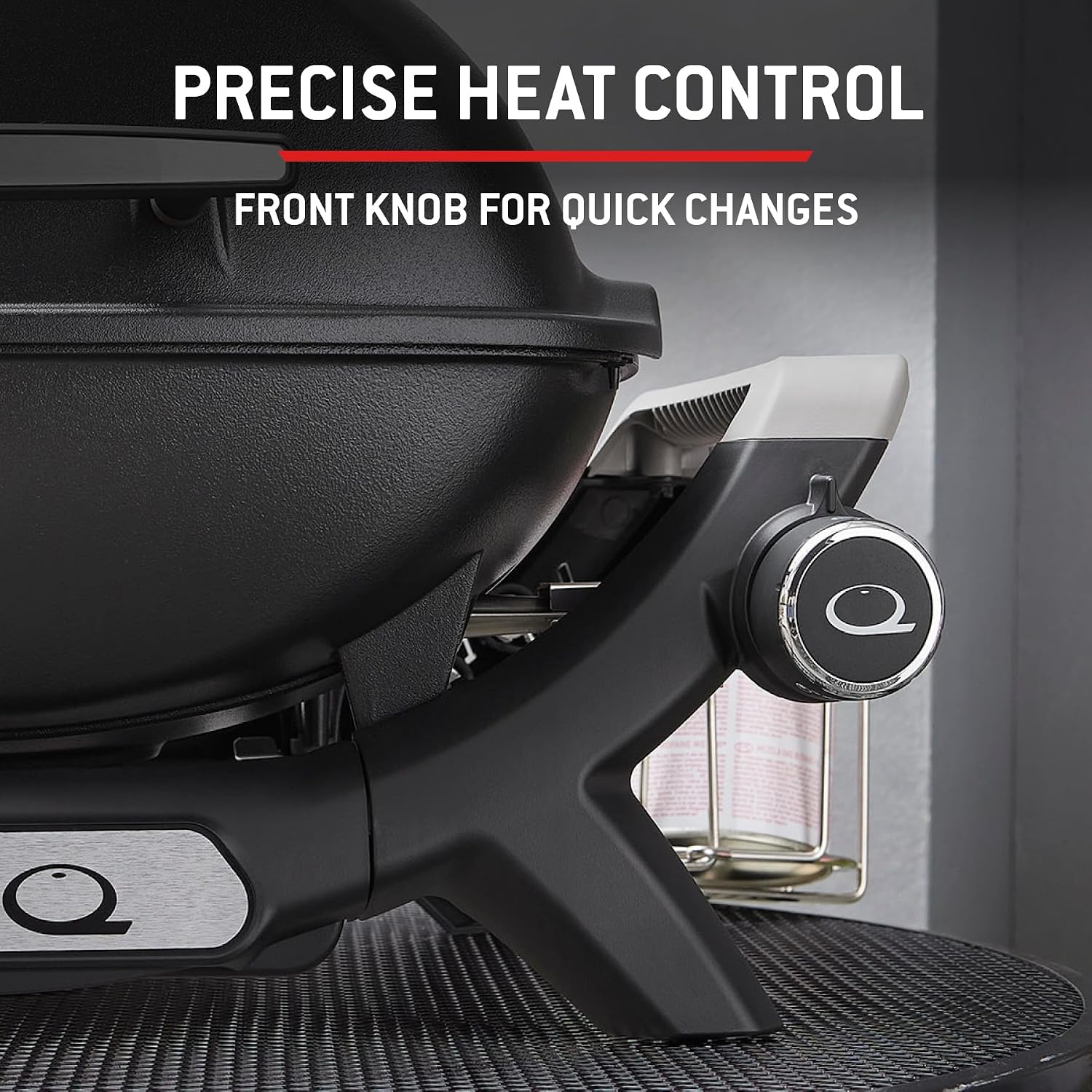 Weber Barbecue à gaz Q 1100N / Barbecue portable léger pour camping, patios et balcons avec brûleur haute efficacité, grilles en fonte émaillée et allumage électronique, noir – Image 6