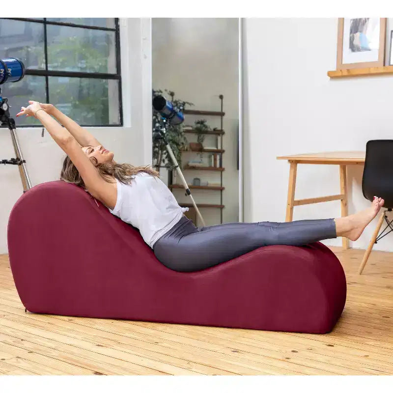 Avana Sleek Chaise Lounge for Yoga - Made in The USA - Great for Stretching, Relaxation, Exercise & More, 60D x 18W x 26H Inch, Light Grey – Image 47