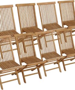 Happy Garden Lot de 8 chaises de Jardin Pliantes en Teck Lombok.