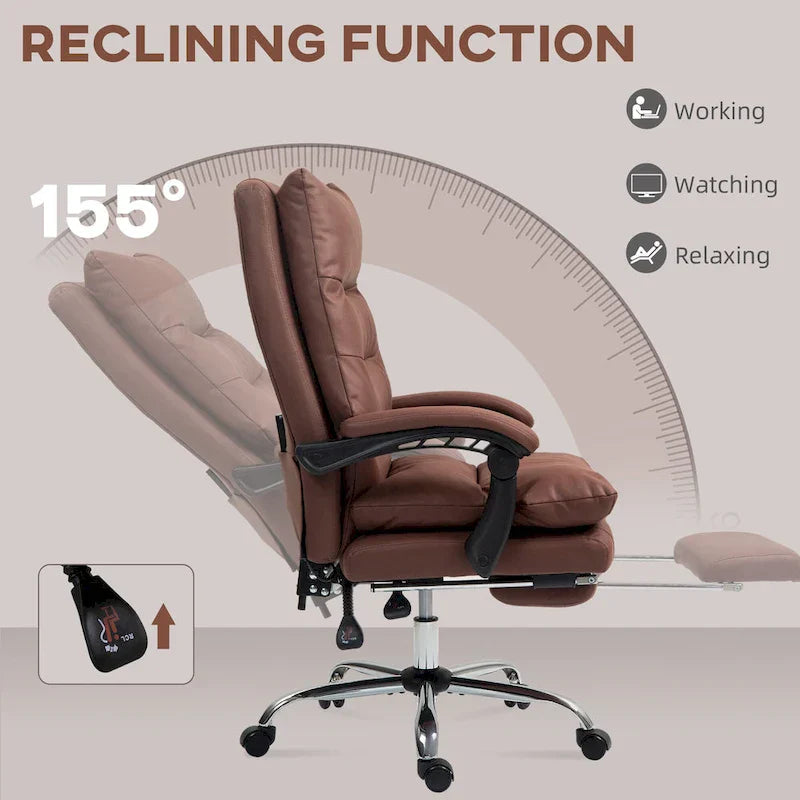 Vinsetto Microfibre Vibration Heated Reclining Massage Office Chair – Image 30