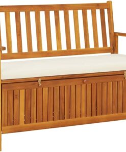 vidaXL Banc de Rangement de Jardin Siège Coffre Stockage Bois d'Acacia Massif
