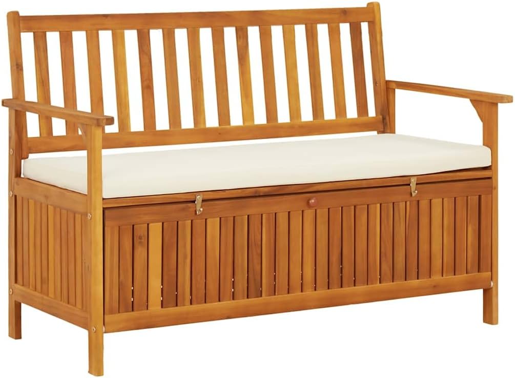 vidaXL Banc de Rangement de Jardin Siège Coffre Stockage Bois d'Acacia Massif