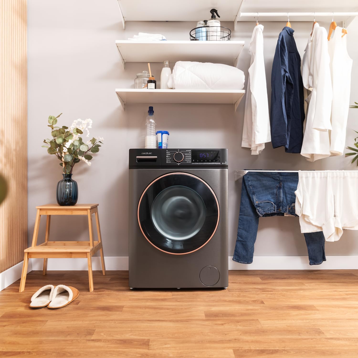 Cecotec Lave-linge 10Kg Bolero DressCode 10610 Inverter Steel A. Chargement Frontale, 1400 RPM, Steam Max, Motor Inverter Plus, 15 Programmes, OnSmart, Stop&Go, Caoutchouc Antibactérien, Drum Clean – Image 7