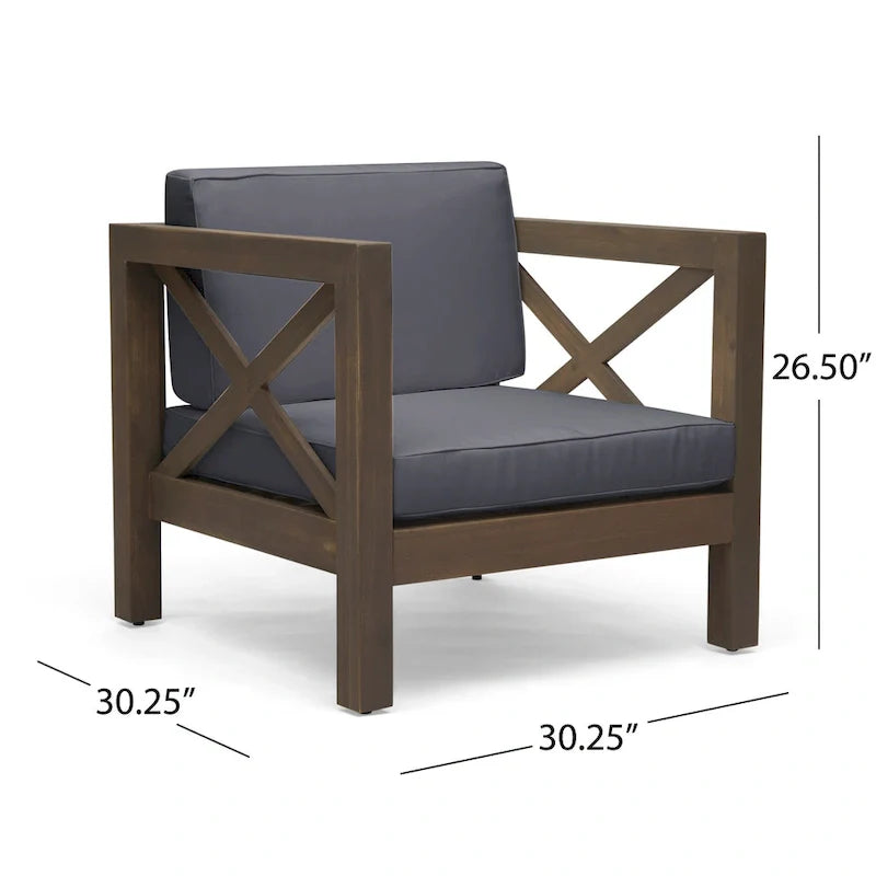 Brava Outdoor Acacia Wood 6-piece Chat Set by Christopher Knight Home – Image 37