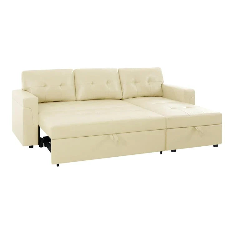 Convertible Reversible Sectional Sofa with Pull-Out Sleeper Bed, Hidden Storage Chaise, and Durable Legs – Image 138