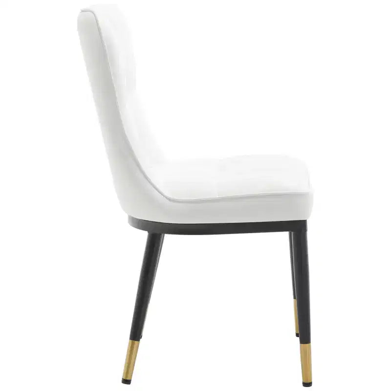 Bekrvio Dining Room Chairs Set of 6, Modern Upholstered Faux Leather Seat with High Back, Metal Legs, Armless Kitchen Chairs for Living Dinning Room – Image 16
