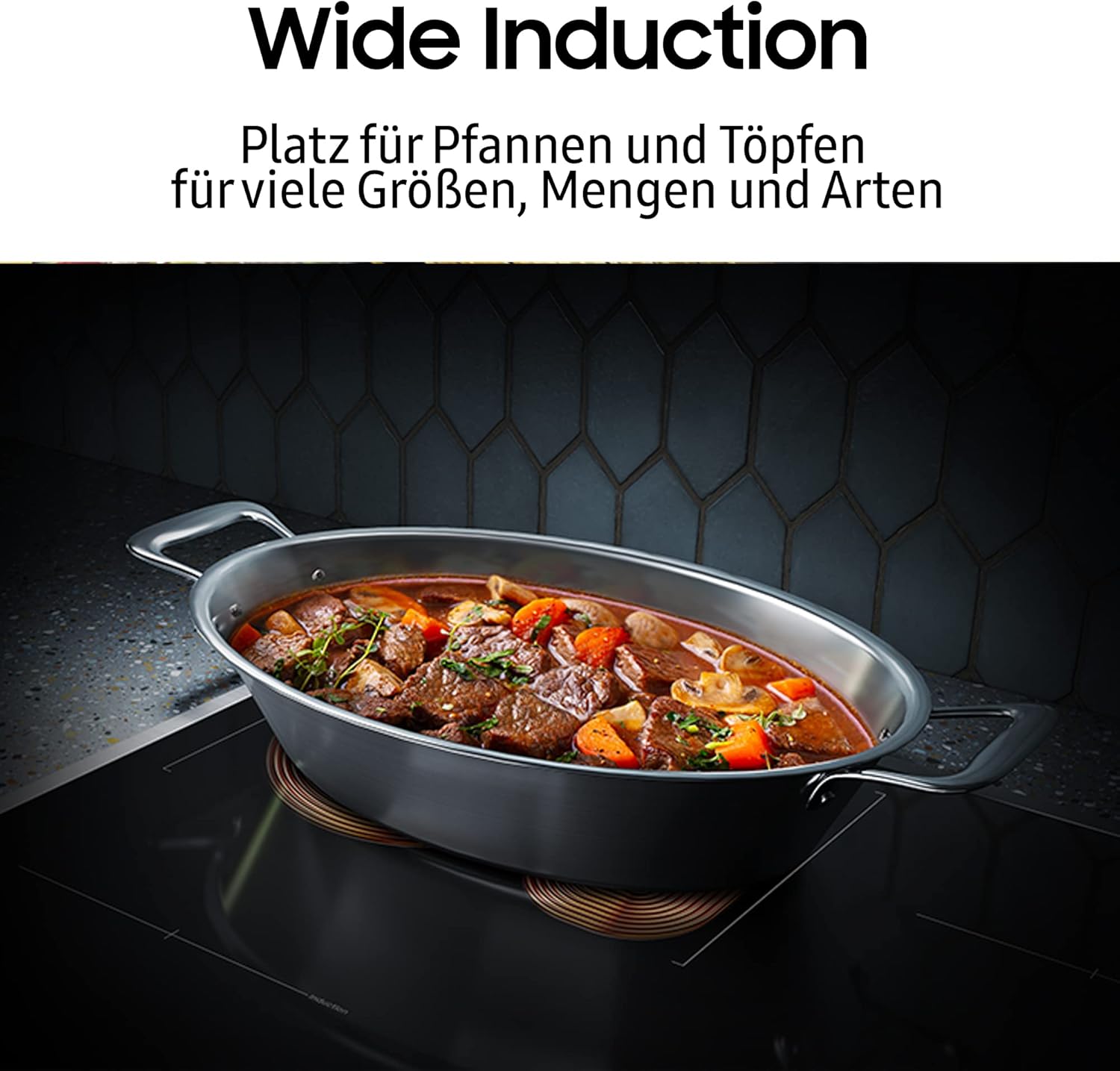 Plaque à induction autonome NZ64B4015HK/U1 , 60 cm, vitrocéramique, Wide Induction, SmartThings Cooking, touches tactiles avec curseur – Image 4