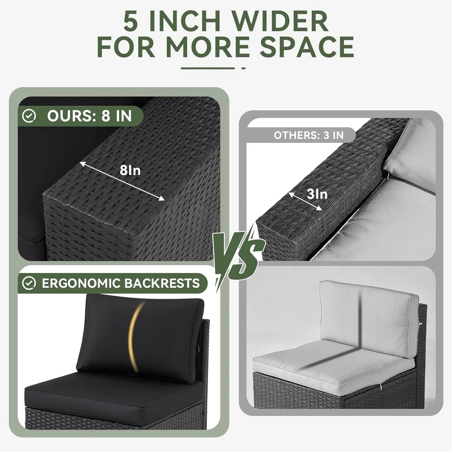 Outdoor Patio Furniture Sets with 4in Thicken Cushion – Image 27