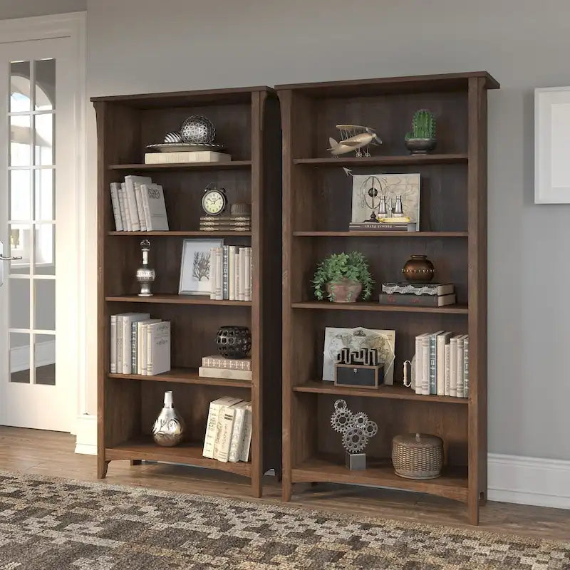 Salinas Tall 5-shelf Bookcase (Set of 2) by Bush Furniture – Image 46