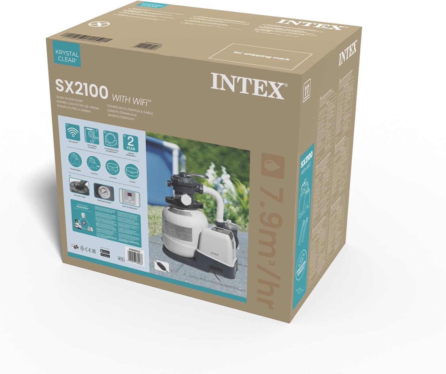 Intex SX2100 Plus Pompe de filtre à sable W/RCD (220-240 V) 26656GS (débit de la pompe : 7,9 m³/h) – Image 5