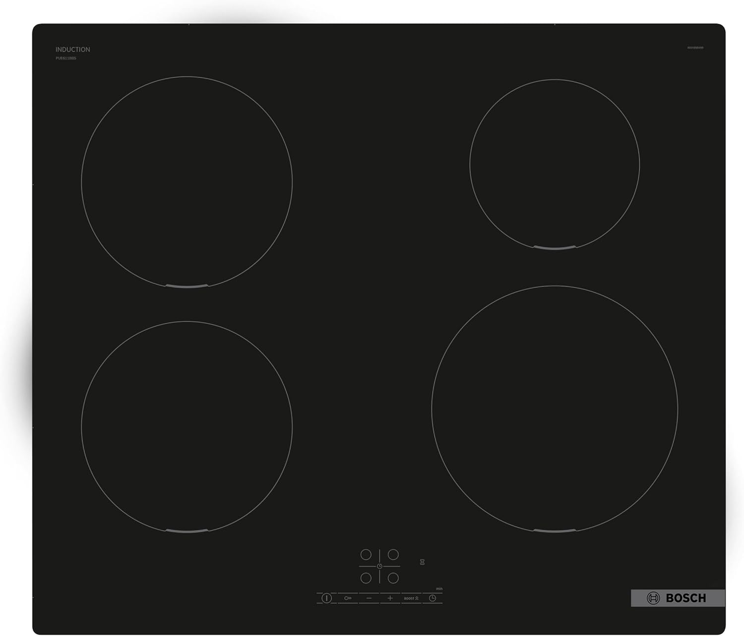 Bosch PUE611BB5E, Série 4, plaque à Induction, 4 foyers, 60 cm, Puissance 4600 W, Noir