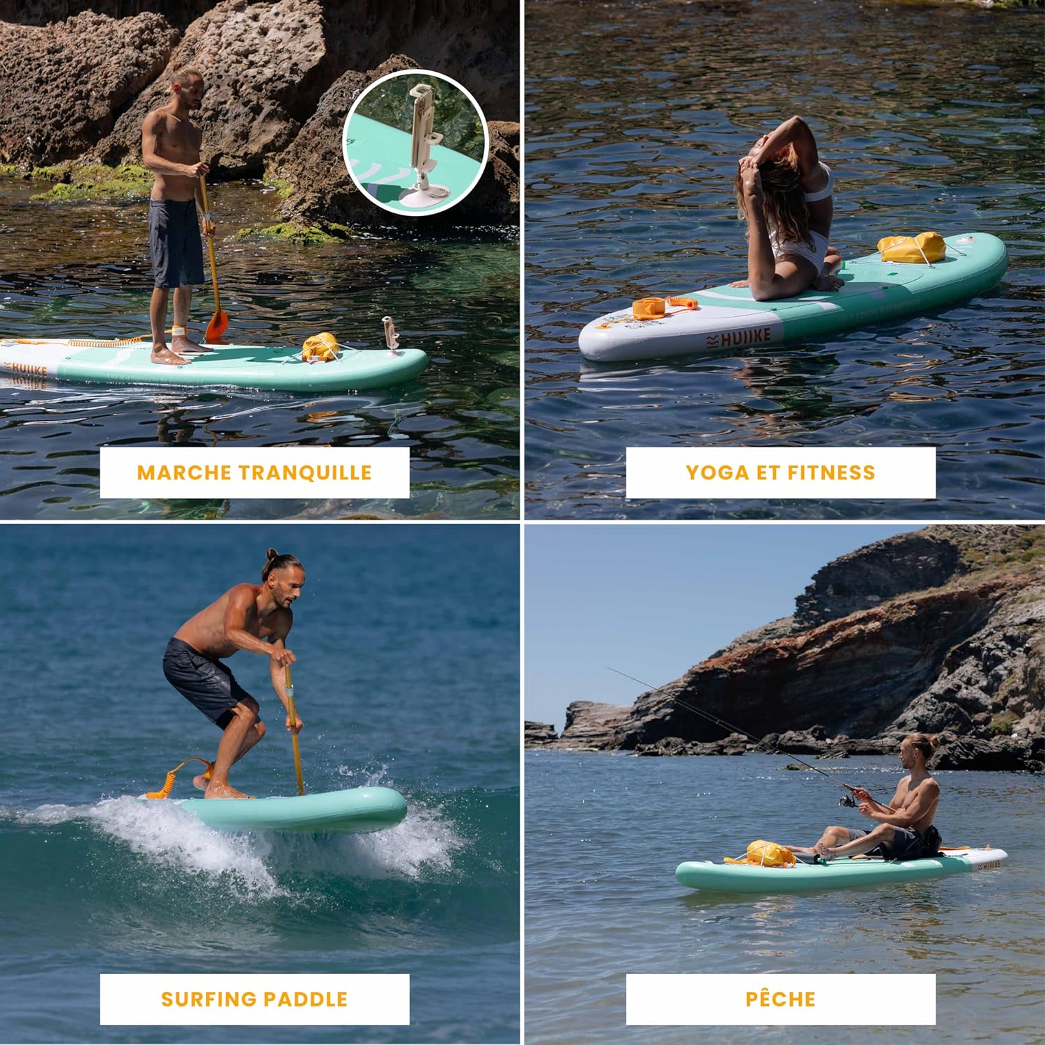 HUIIKE Paddle Gonflable Adulte avec Accessoires Inclus, Pagaie, Ailerons, Pompe. Planche de Stand Up Paddle Grande Stabilité et Résistance. 305 x 84 x 15 cm, Jusqu'à 130 kg – Image 5