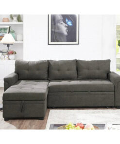 Alternative view of Convertible Reversible Sectional Sofa with Pull-Out Sleeper Bed, Hidden Storage Chaise, and Durable Legs