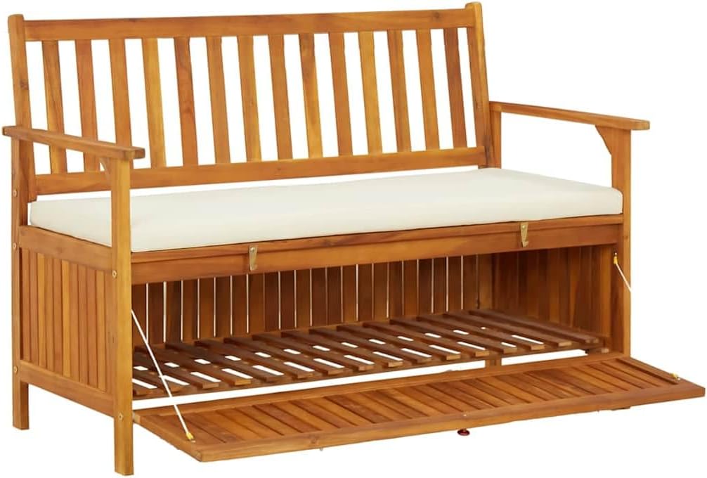 vidaXL Banc de Rangement de Jardin Siège Coffre Stockage Bois d'Acacia Massif – Image 4