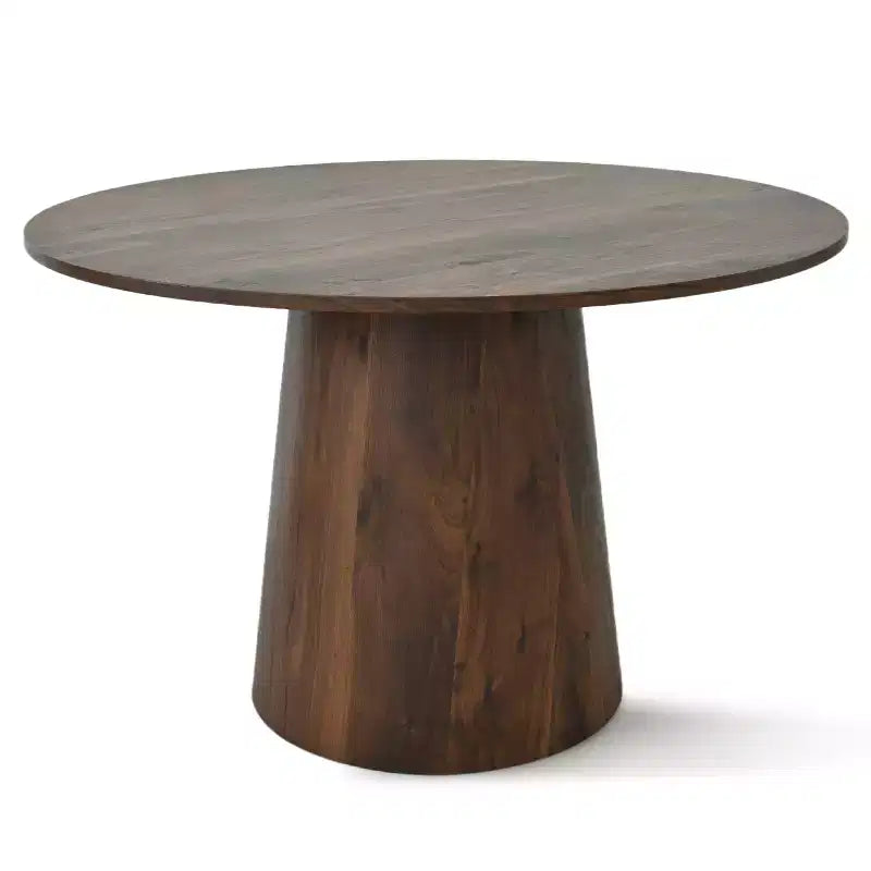 5-Piece Round Dining Set, 46 Walnut-Tone Pedestal Table and Armless Upholstered Chairs, for Breakfast Nooks-Panipeachy – Image 6