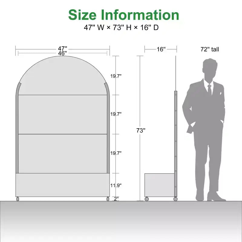 MAYEERTY 72x47 Black Arched Iron Planter Box with Trellis, 3 Piece Set Decorative Garden Screen for Patio and Balcony – Image 7