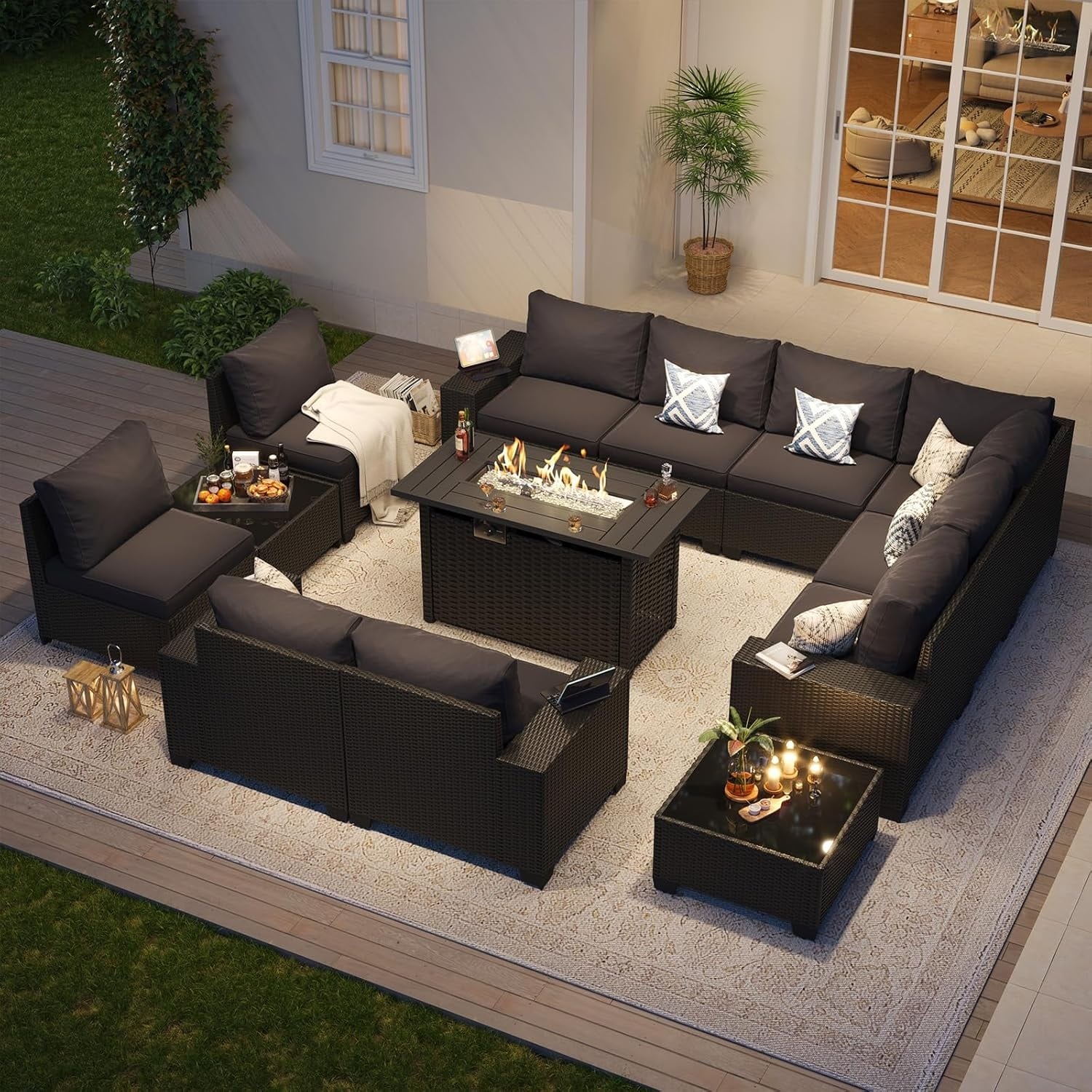 Outdoor Patio Furniture Sets with 4in Thicken Cushion – Image 8