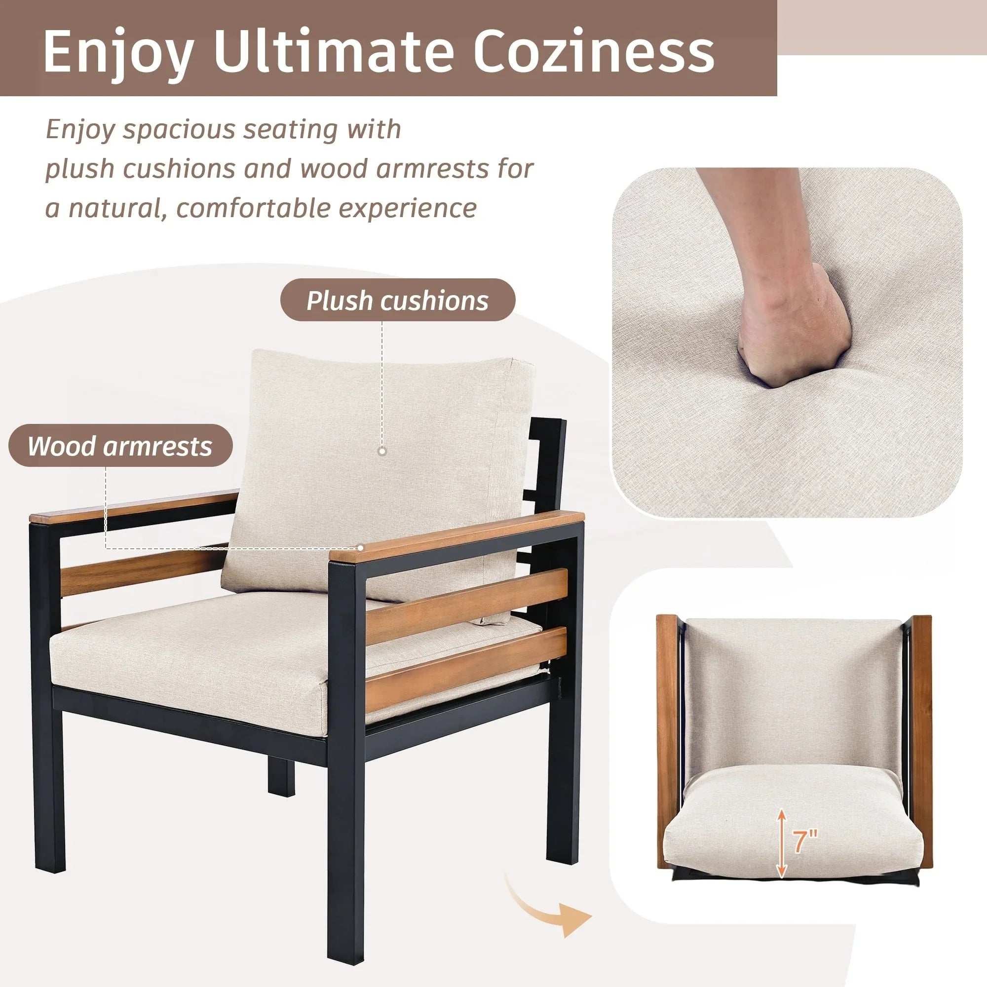 4-Piece Outdoor Furniture Sofa Set – Image 6