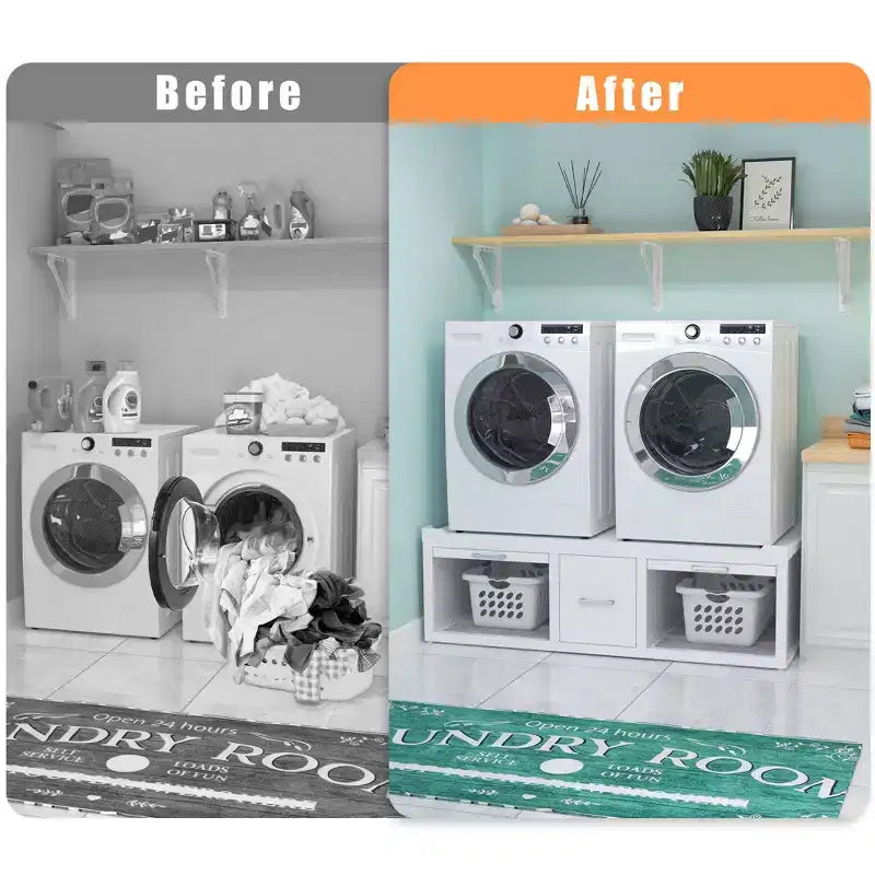 GDLF Washer and Dryer Pedestals, Universal Washer and Dryer Stand with Pull-Out Shelf,White – Image 5