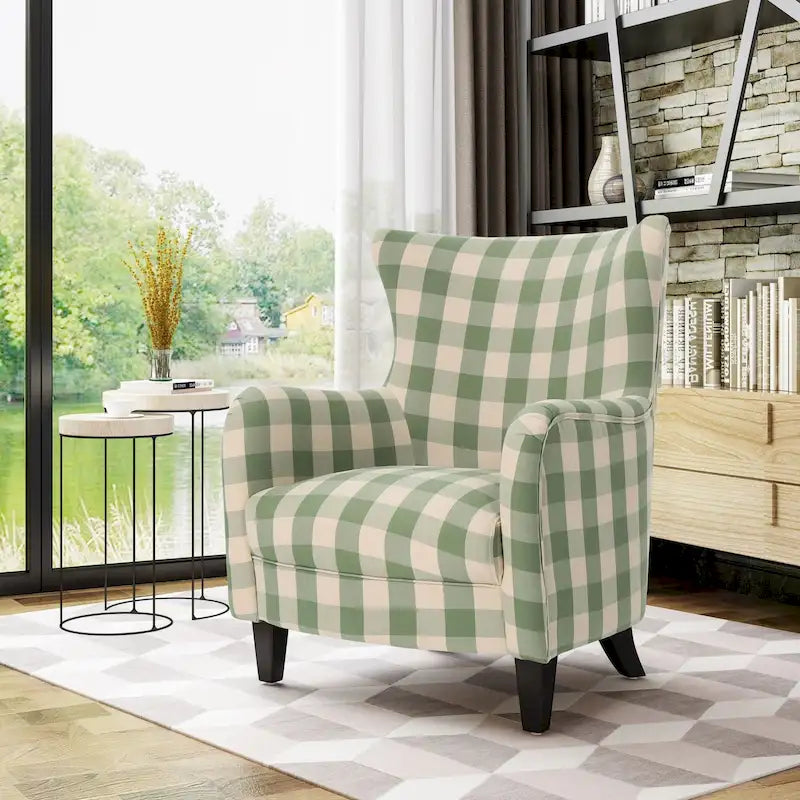Modern Retro 30.25 High Back Upholstered Arm Chair with Wood Legs for Living Room – Image 36