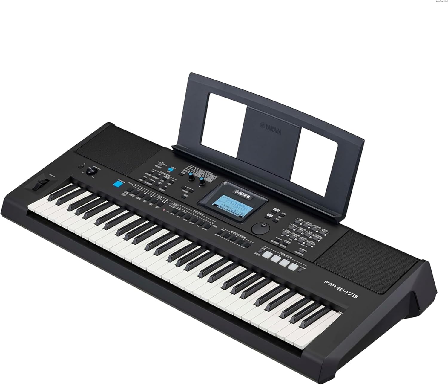 Yamaha PSR-E473 Clavier arrangeur portable dynamique et versatile avec 61 touches - Noir – Image 2