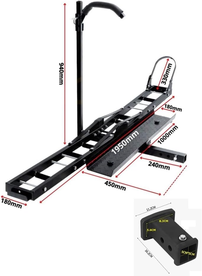 Porte Moto Attelage Scooter avec Rampe de Chargement 227kg + Adaptateur 2'' 83x56mm – Image 4
