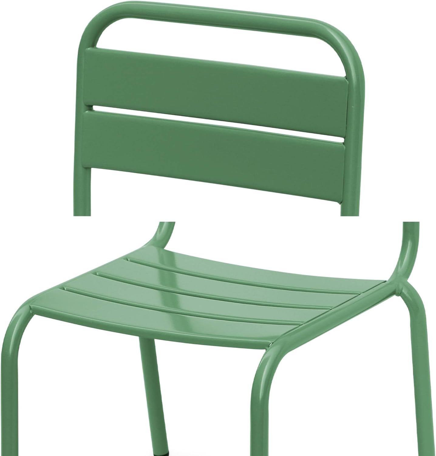 sweeek - Table de Jardin Enfant métal + 2 assises Vert de Gris Anna. 48x48cm – Image 9