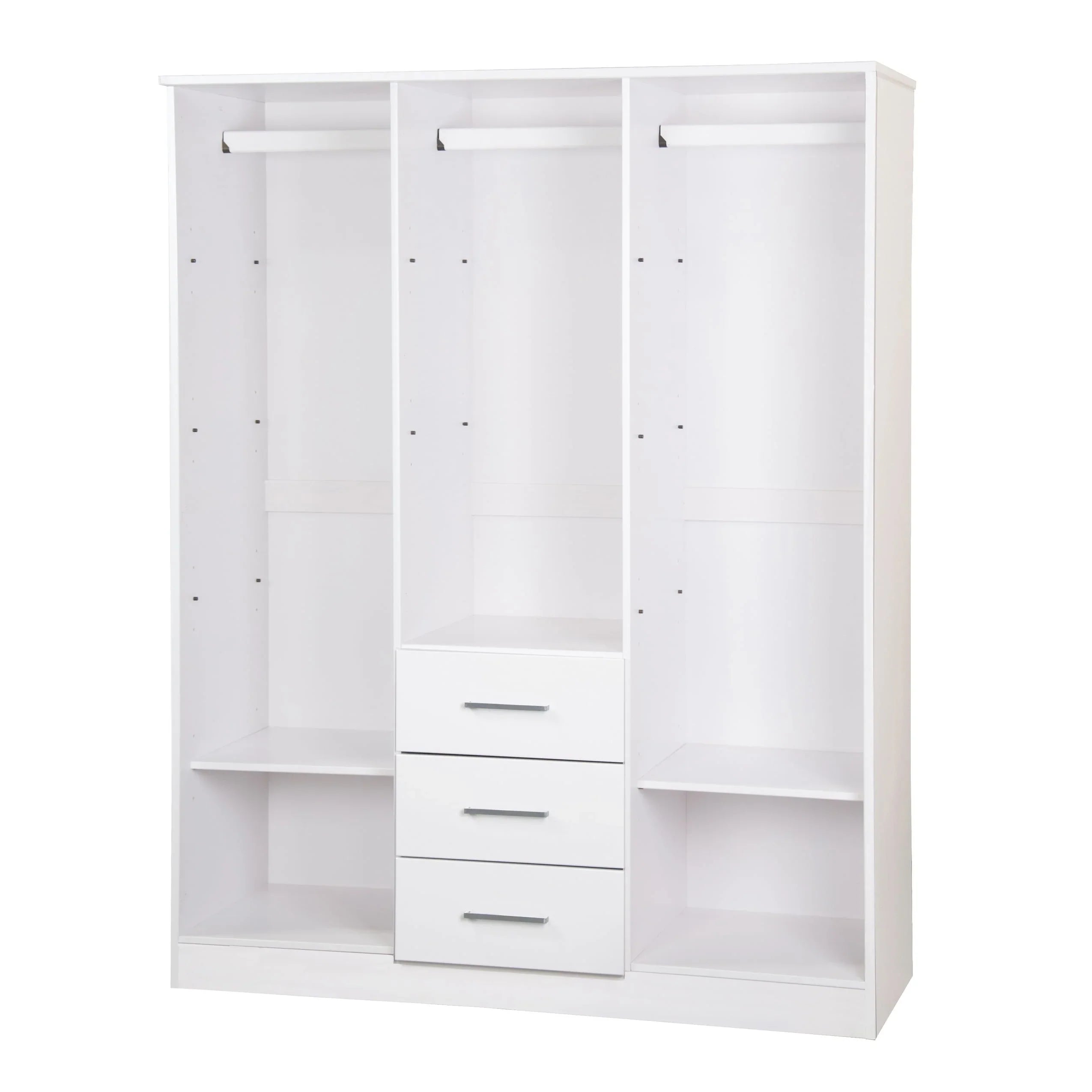 Palace Imports 100% Solid Wood Cosmo 3-Door Wardrobe Armoire with Solid Wood or Mirrored Doors – Image 39