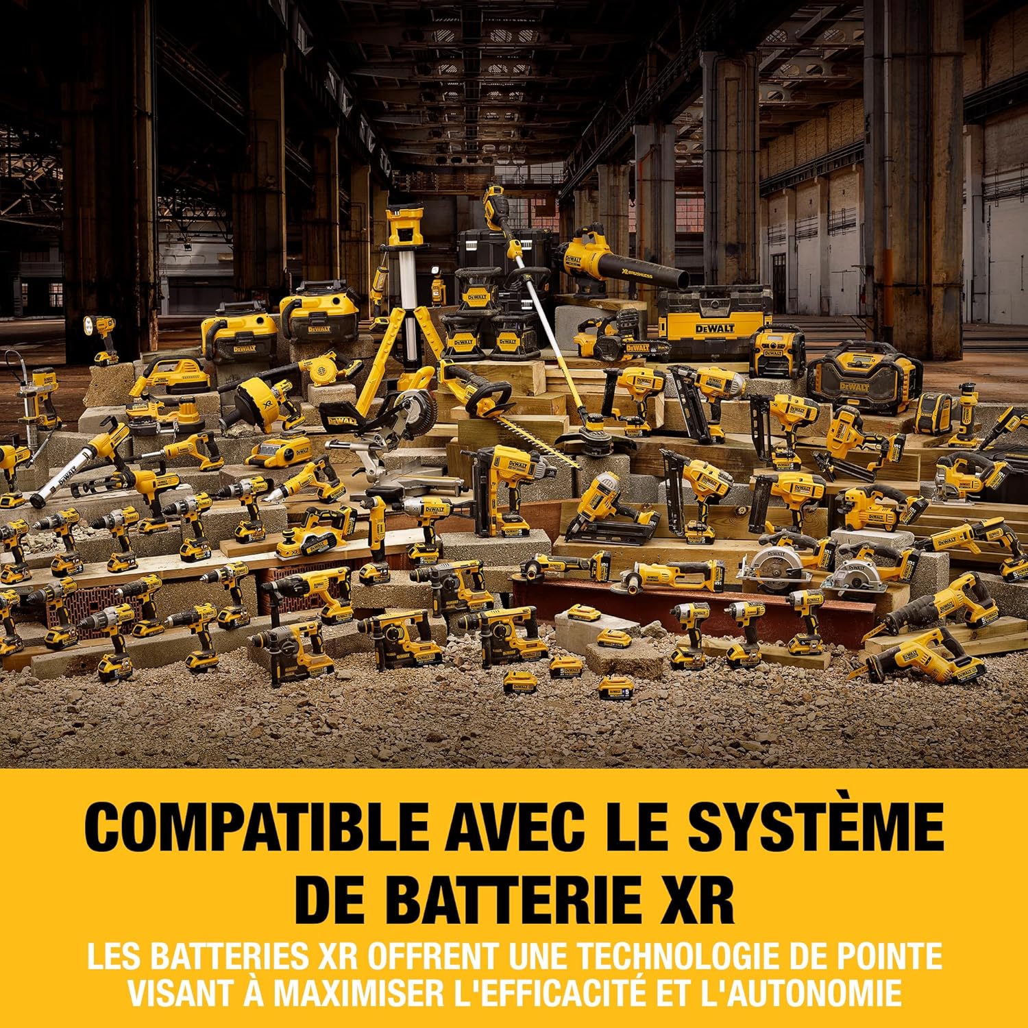 Pack 5 outils XR 18V, 1 perceuse-visseuse, 1 visseuse à chocs à 3 vitesses, 1 scie sauteuse, 1 scie circulaire, 1 lampe LED, 3 batteries 5Ah, 1 chargeur et 2 coffrets TSTAK, DCK551P3T-QW – Image 10