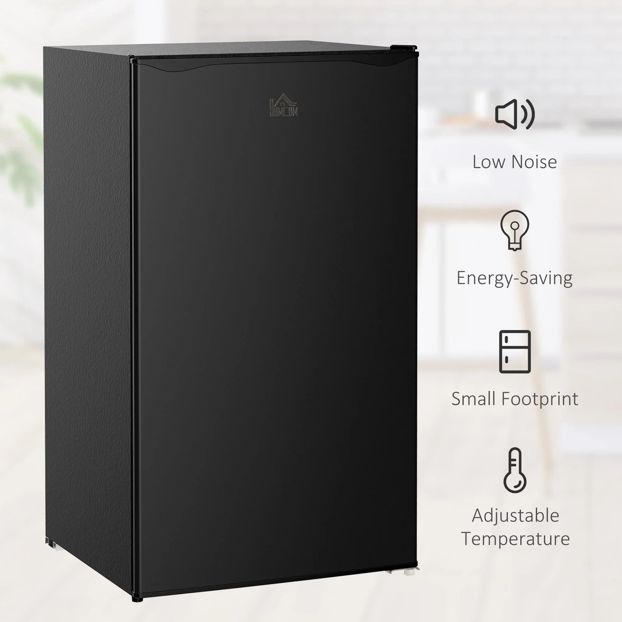 HOMCOM 3.2 Cu.Ft Mini Fridge with Freezer, Single Door Compact Refrigerator with Adjustable Thermostat for Bedroom – Image 27