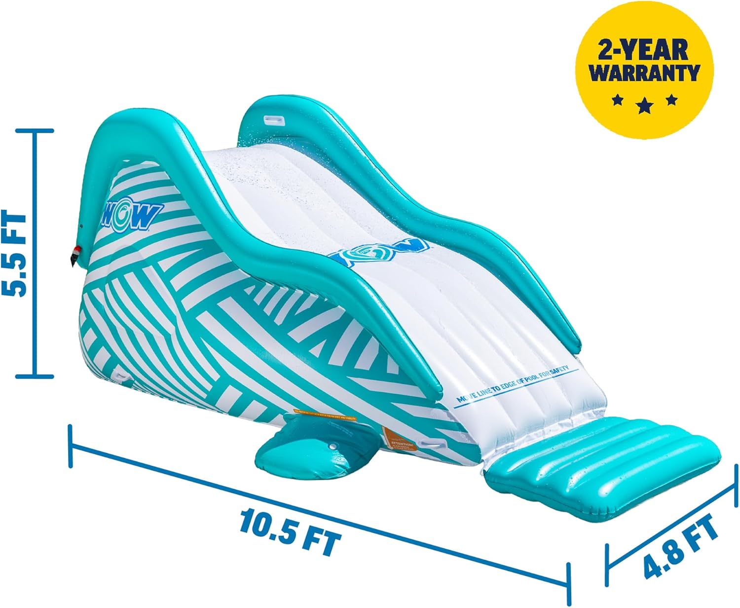 WOW Sports Wiggler Glissière d'arrosage Gonflable avec Bosse Centrale – Fixation de Tuyau d'arrosage – Jeu d'eau dans Le Jardin – Enfants et Adultes – Image 3