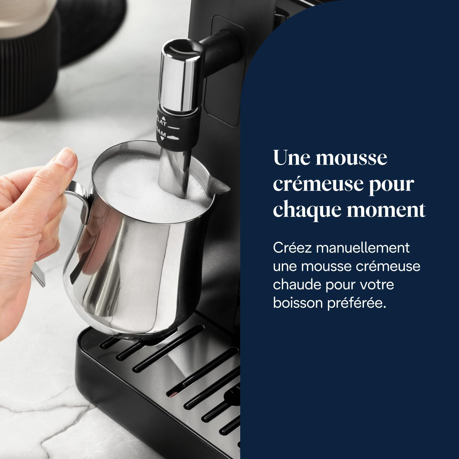 De’Longhi Rivelia - Perfetto Machine à Café Automatique, Mousseur à Lait Classique, 8 Boissons Enregistrées, Écran Tactile Couleur, Réservoir à Grains de Café Interchangeables, Noir (EXAM440.35.B) – Image 9