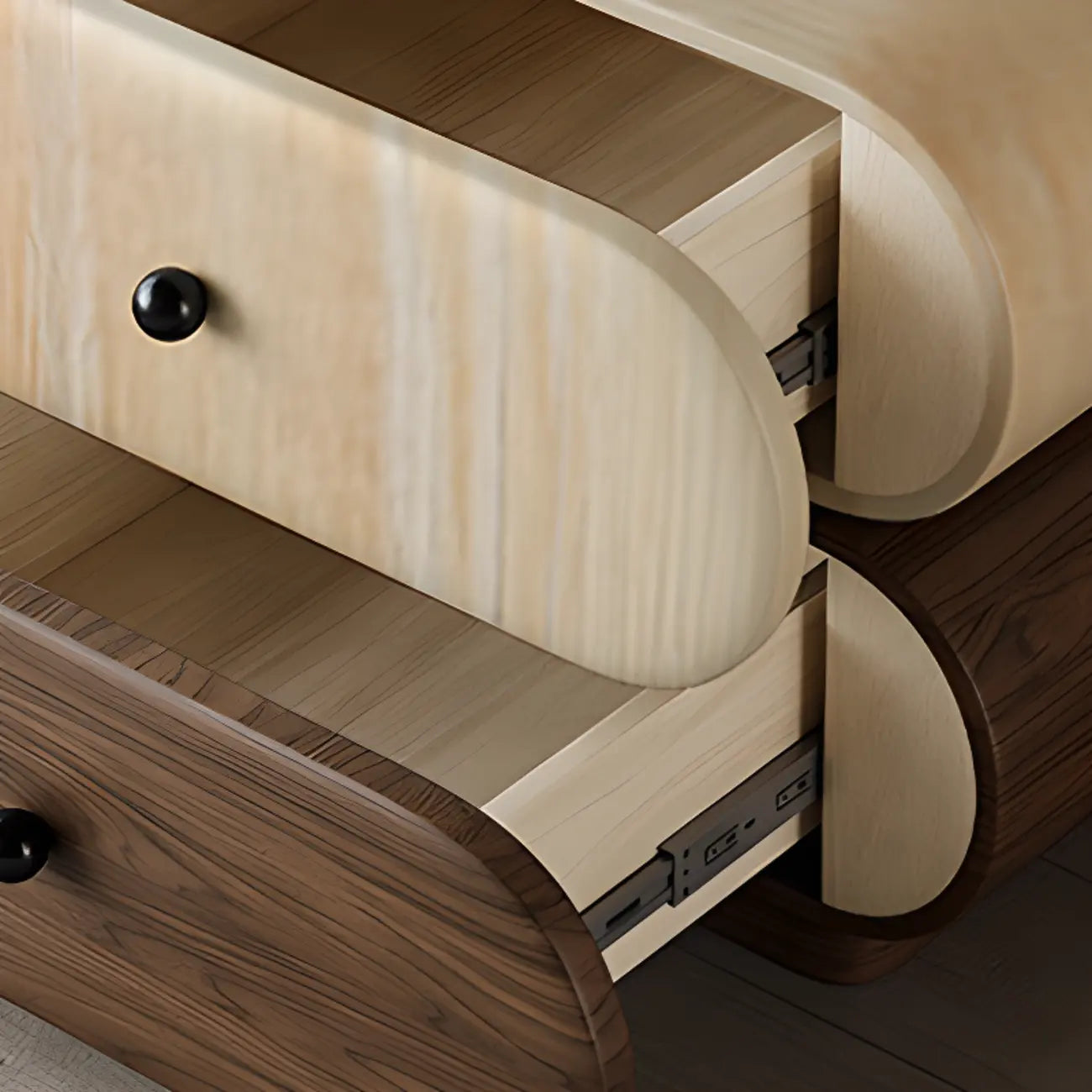 Modern Two-Tone Bedside Table with Storage Drawers – Image 28
