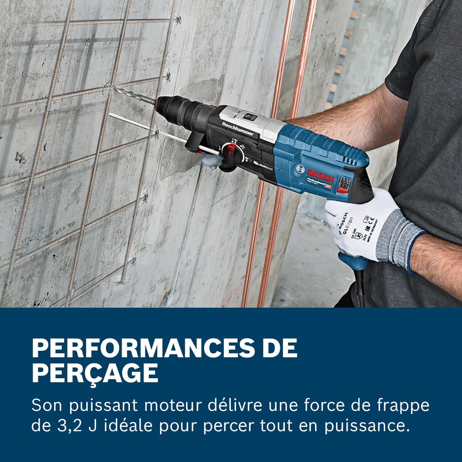 Bosch Professional perforateur GBH 2-28 F (puissance 880 W, diamètre de perçage max. dans le béton : 28 mm, avec set 6 pièces de perçage-burinage, SDS plus, L-Case) – Image 2