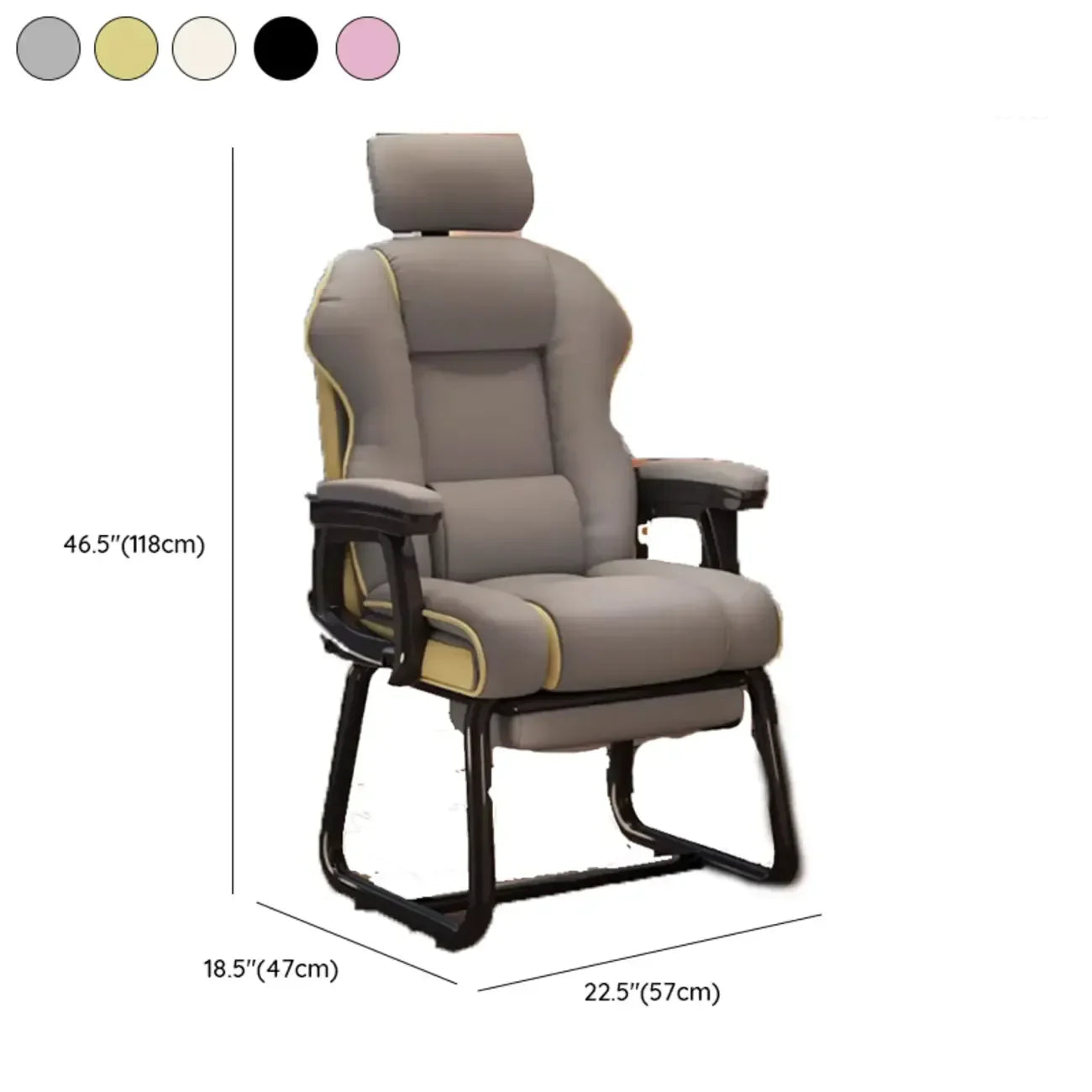 Yellow High-Back Leather Ergonomic Executive Chair – Image 54