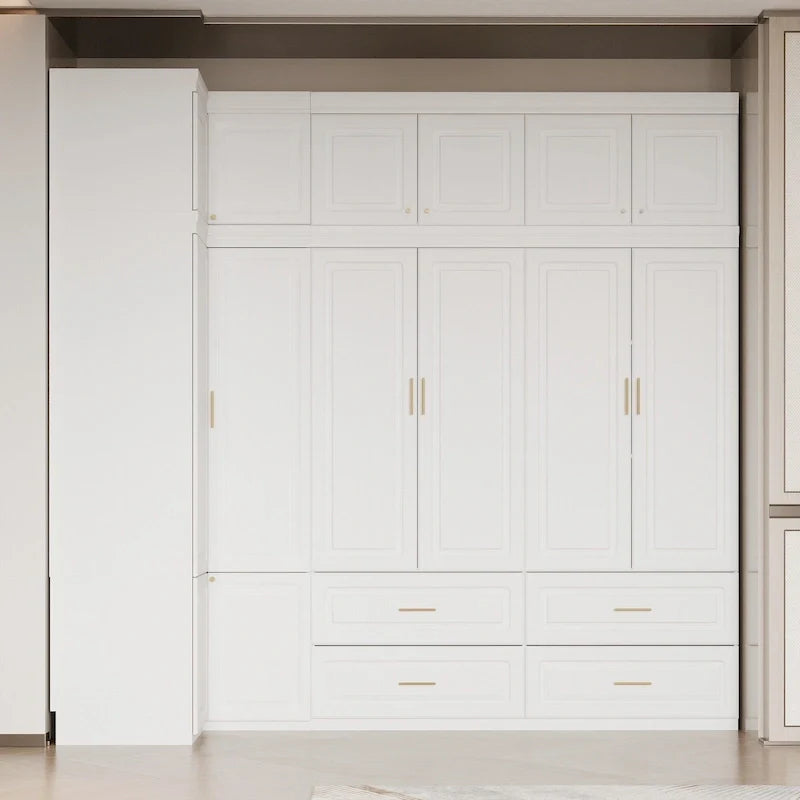 93.9H/74.2H Armoires Wardrobe Closet Cabinet Hanging Drawers Storage – Image 10