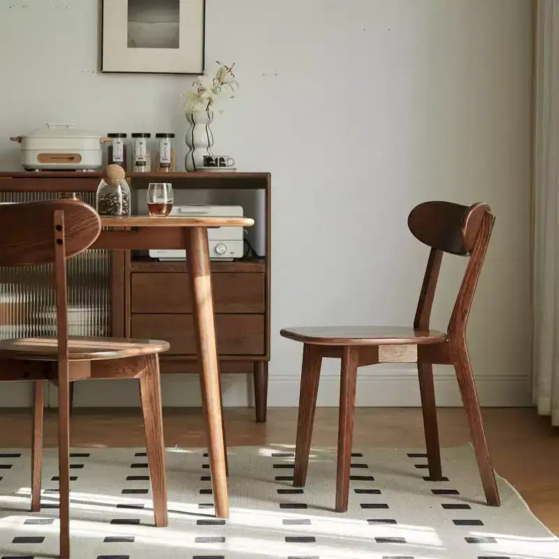 MAYEERTY Set of 4 Oak Solid Wood Dining Chairs, Wooden Chairs for Kitchen Dining Room Living Room – Image 3