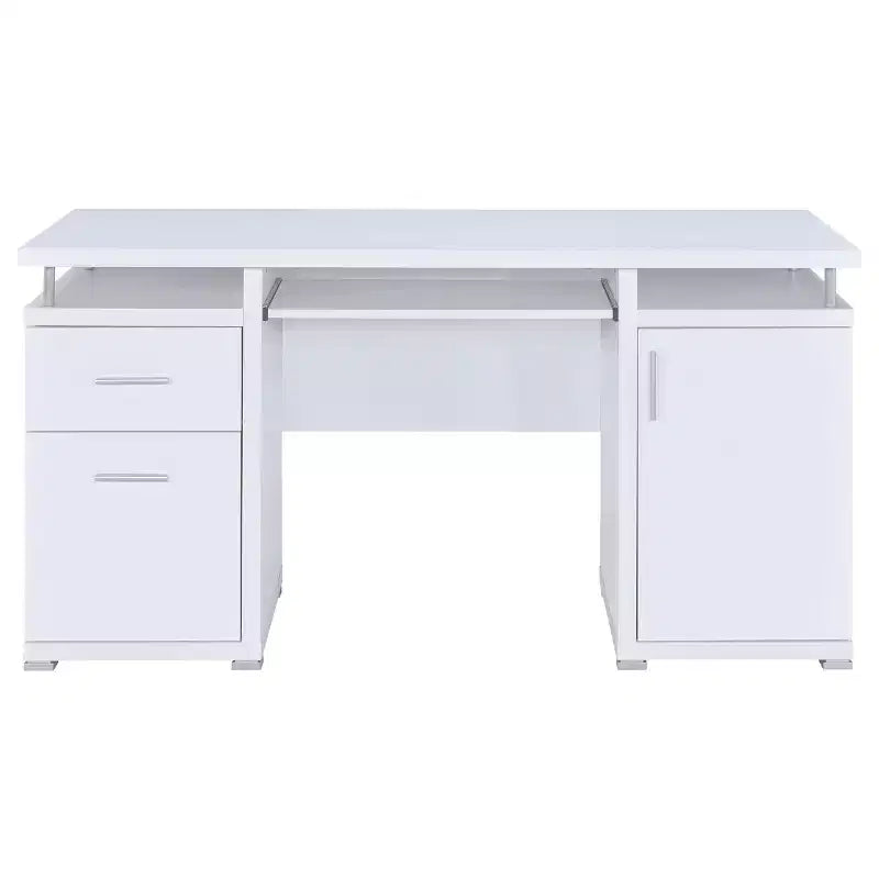 TUYOHW 55 Wooden Writing Desk,Office Computer Desk with 2 Drawers,1 Cabinet,1 Open Shelf,1 Door,Work Desk for Home Office,Study,Small Spaces – Image 7
