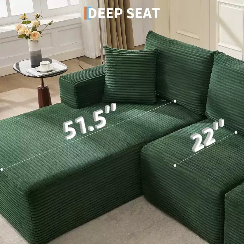 108 Modern Sofa Couch, 3 Seater Upholstered L Shaped Sofa with Pillows, Deep Seat Sofa, No Assembly Required – Image 26
