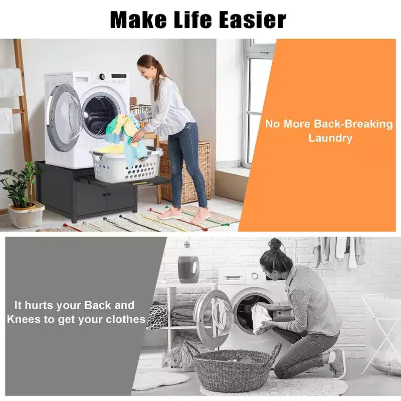GDLF Laundry Pedestal Heavy Duty Metal Washer Dryer Pedestal 29 Universal Fit Anti-Vibration Washing Machine Stand – Image 13
