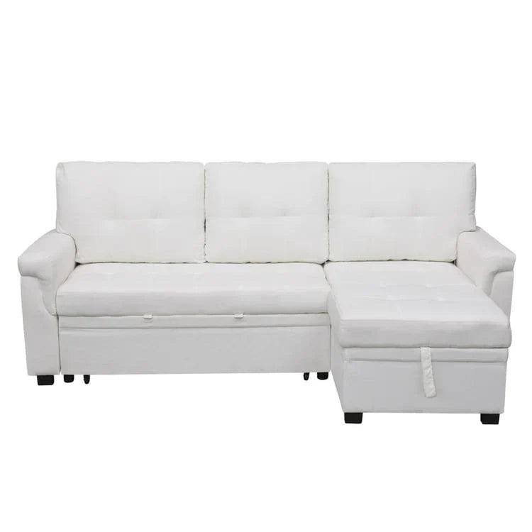Convertible Reversible Sectional Sofa with Pull-Out Sleeper Bed, Hidden Storage Chaise, and Durable Legs – Image 66