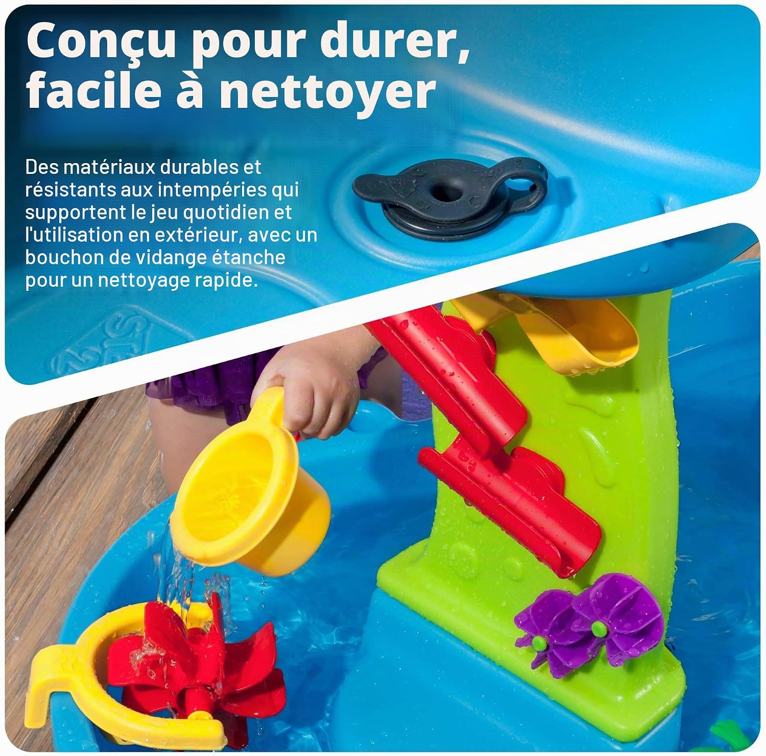 Step2 Rain Shower Splash Table d'eau avec 13 Accessoires - Bleu & Vert | Jeu extérieur Aquatique | Activité pour Le Jardin – Image 7