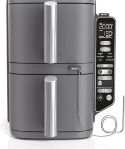 Ninja Double Stack XL Air Fryer, Friteuse verticale sans huile, 2 tiroirs, capacité 9,5 L, 6 fonctions, 8 portions, avec thermosonde SmartCook, SL451EU