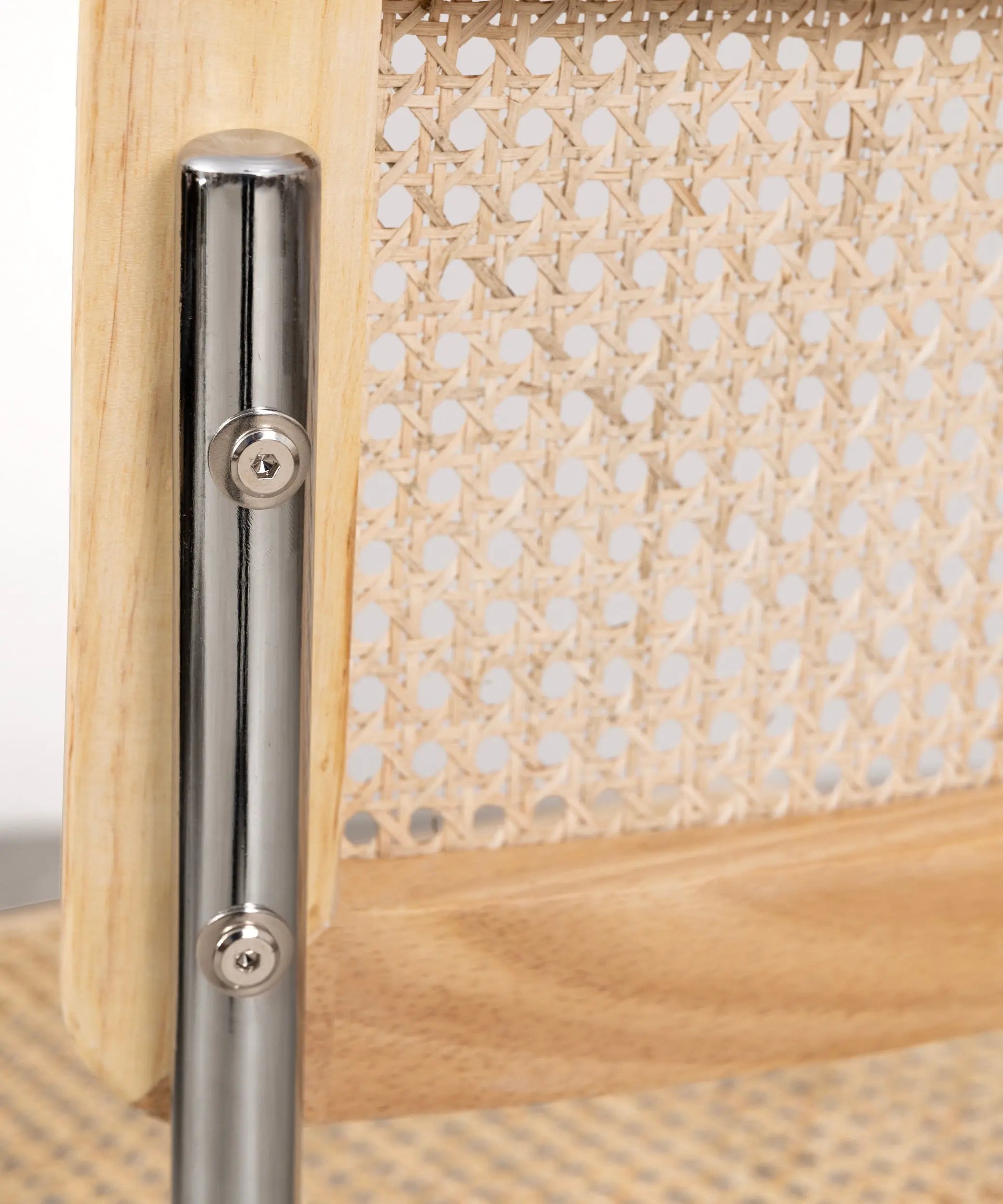 Silla de Comedor de Madera, Ratán y Metal Candy – Image 8