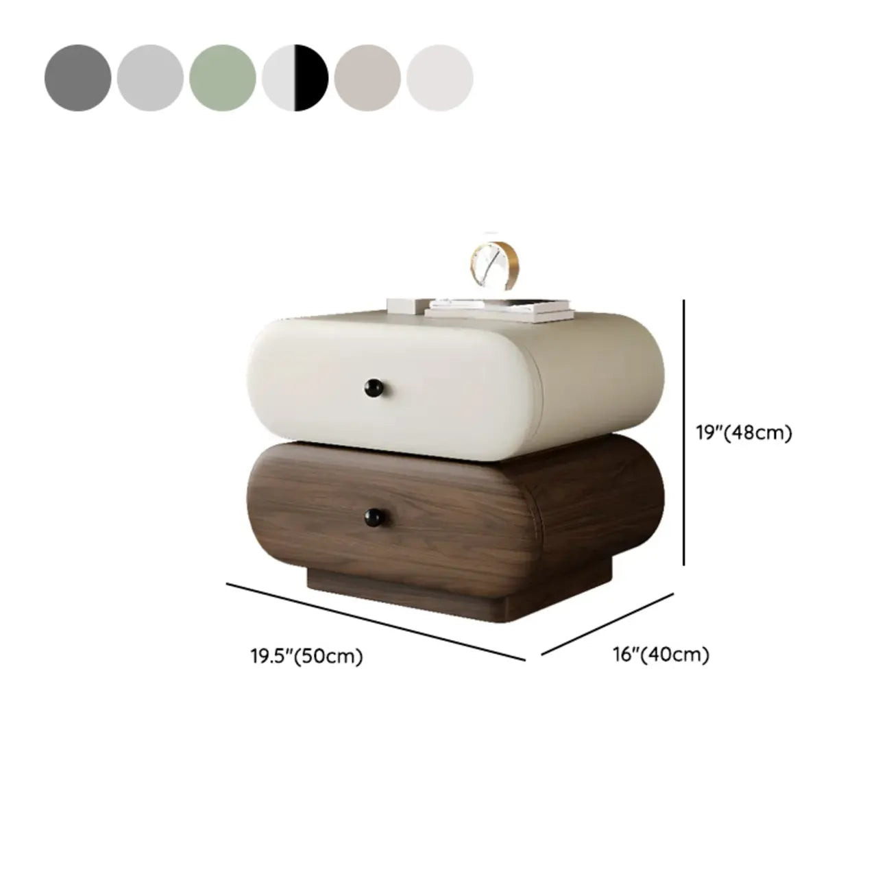 Modern Two-Tone Bedside Table with Storage Drawers – Image 37