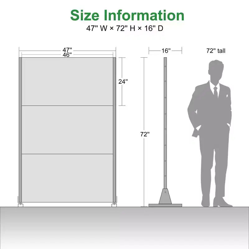 72 inch Room Divider Rectangle Privacy Screen with Galvanized Frame Garden Fence Patio Black – Image 6