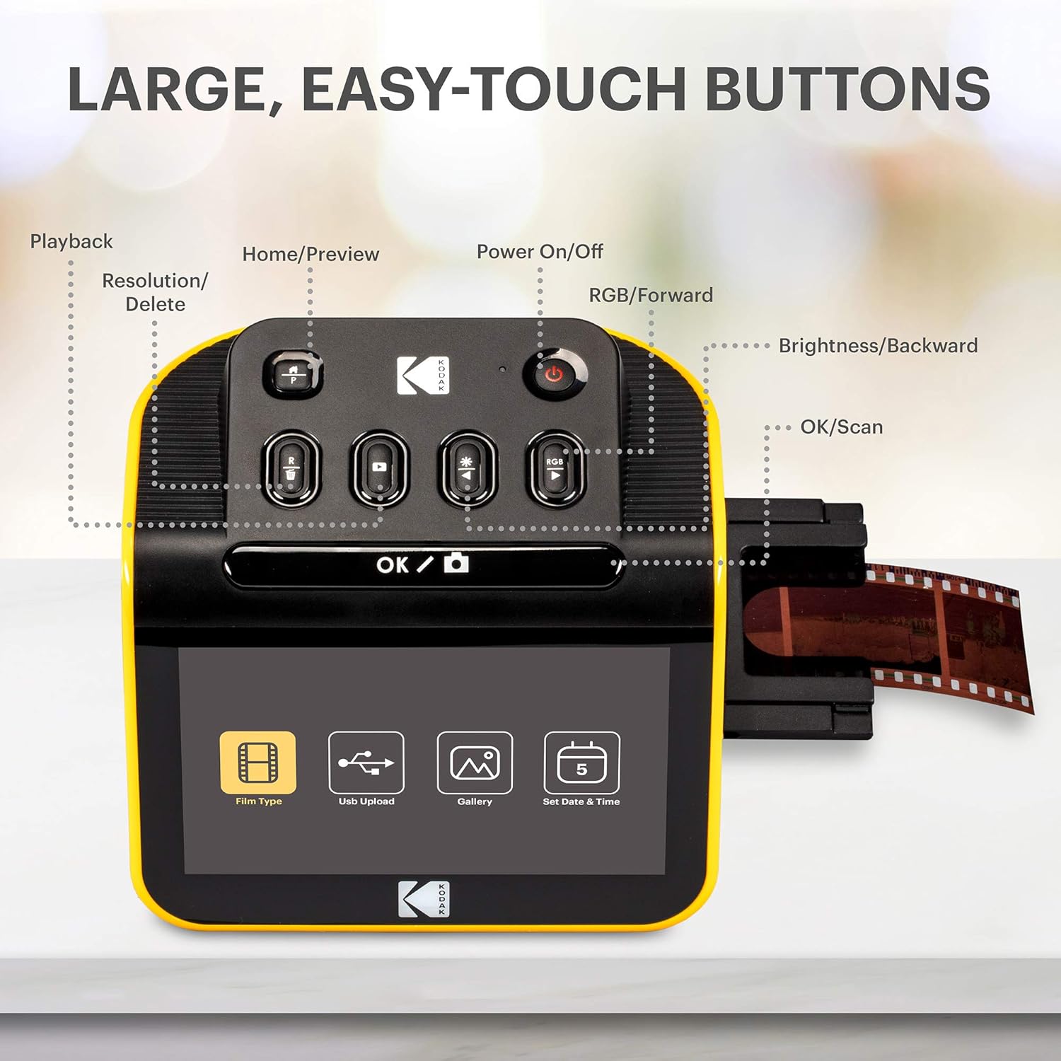 KODAK Slide N Scan avec Grand écran LCD 5 Pouces, convertit Les négatifs et Diapositives Couleur et Noir et Blanc 35 mm, 126, 110 en Haute résolution JPEG 22 MP – Image 8