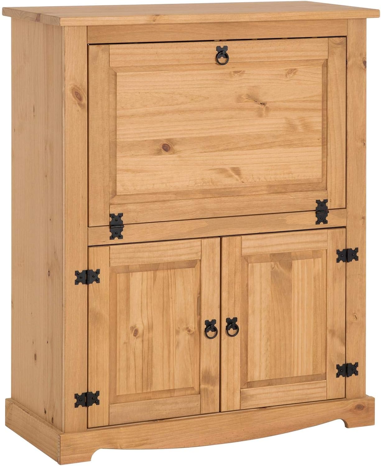 IDIMEX Meuble Bar à vin Tequila Armoire comptoir avec Range Bouteilles vin spiritueux et Range Verres, bahut de Style Mexicain en pin Massif Finition teintée/cirée – Image 3