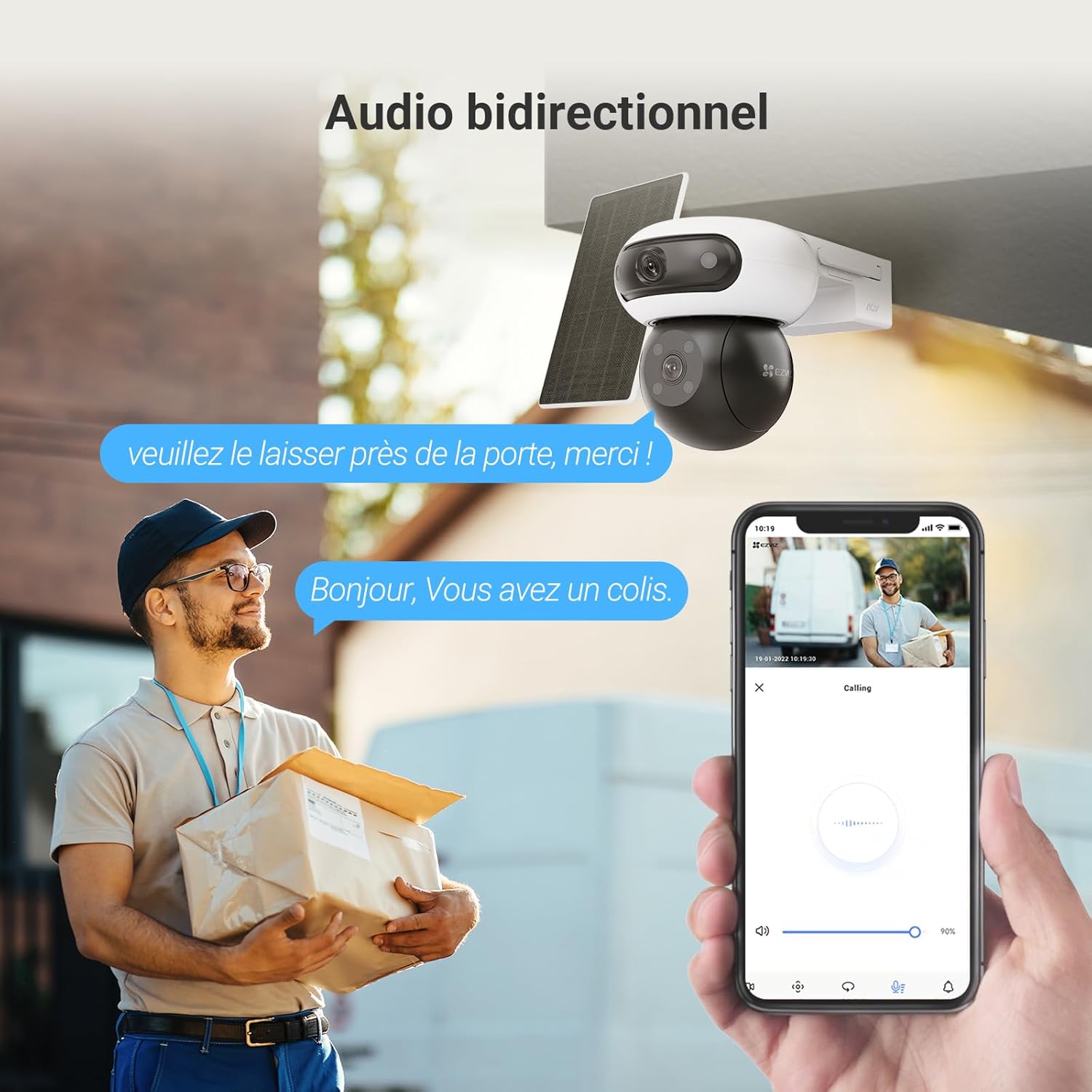 EZVIZ 8MP(4MP+4MP) Camera Surveillance WiFi Exterieure sans Fil à Double Objectif Motorisé, Camera Exterieur Solaire, Mode Always-on, Détection de Personne/Véhicule, CB90 Dual+8W Panneau Solaire – Image 10