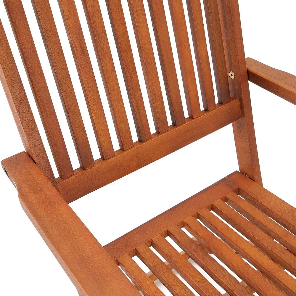 Casaria® Ensemble de Jardin Sydney Komfort en Bois d'acacia certifié FSC® Ensemble Table 4 chaises Pliables Salon de Jardin Exterieur – Image 5